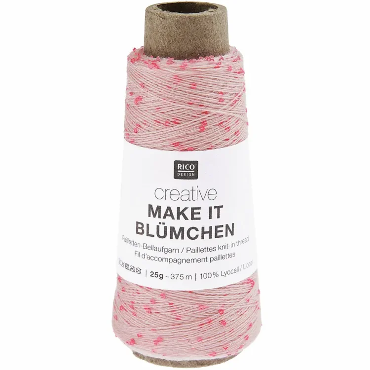 Nić z cekinami Rico Design Make It Blumchen 006 kolor pudrowy