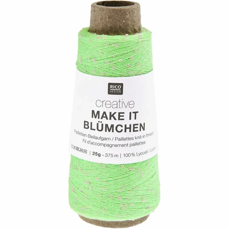 Nić z cekinami Rico Design Make It Blumchen 008 kolor zielony