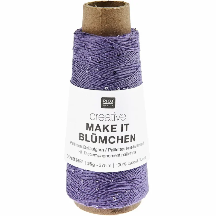 Nić z cekinami Rico Design Make It Blumchen 018 kolor fiolet