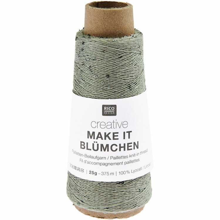 Nić z cekinami Rico Design Make It Blumchen 019 kolor srebro