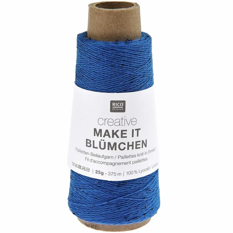 Nić z cekinami Rico Design Make It Blumchen 020 kolor niebieski