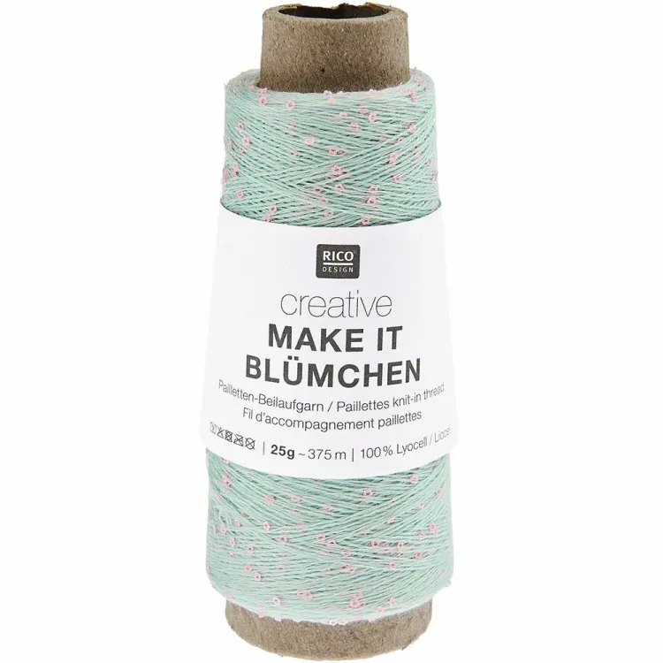 Nić z cekinami Rico Design Make It Blumchen 009 kolor jasnoniebieski