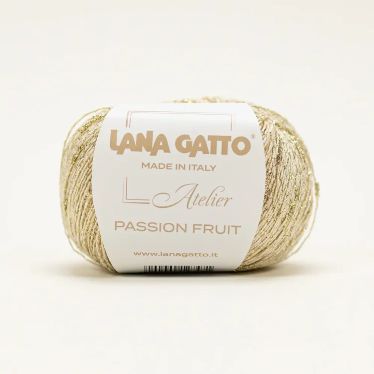 Lana Gatto Passion Fruit 31242 - kremowo-złota włóczka z metalicznym połyskiem 50 g