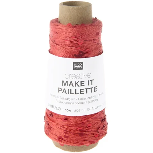 Rico Design Make It Paillette 004 czerwony