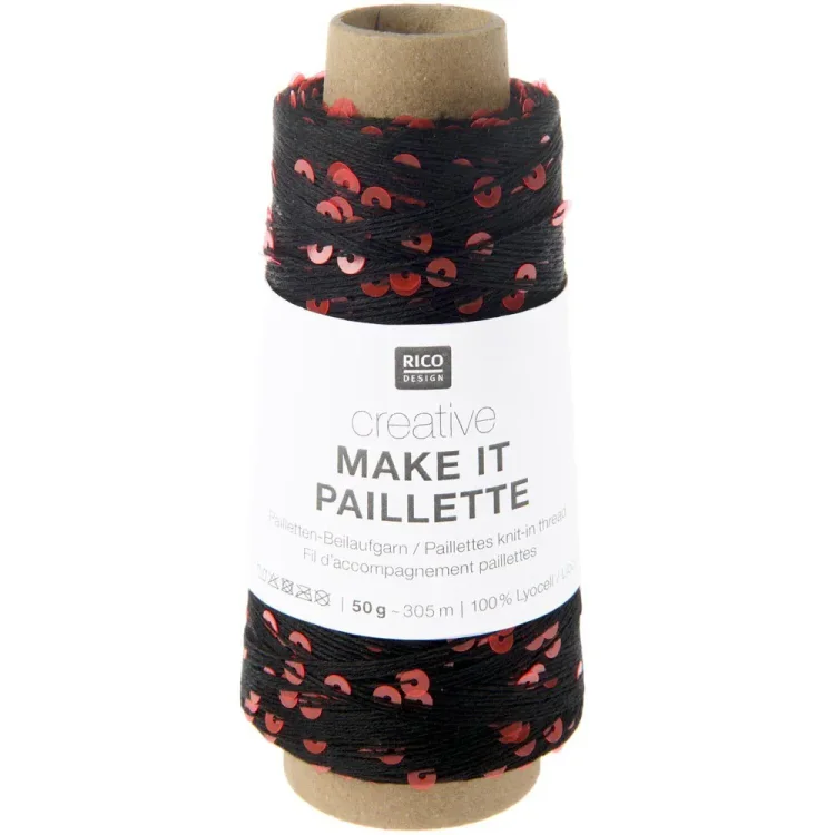 Rico Design Make It Paillette 007 czarny neon