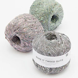 Włóczka Rico Design Make It Tweed - metalizowana nitka z nopkami